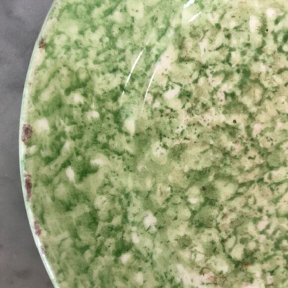 TIFFANY & CO STANGL Spongeware Hand Painted Green Caughley Plate Green … - Picture 11 of 14